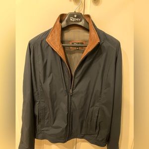 Remy Mens Microfiber Jacket with Leather Collar